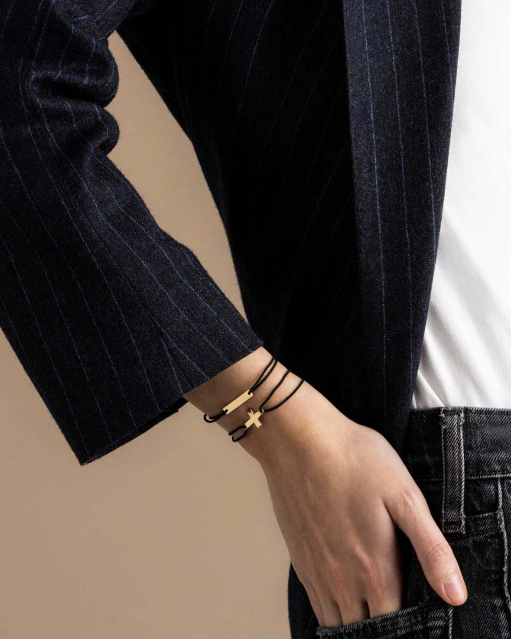 Bracelet Gourmette Réglisse Cordon