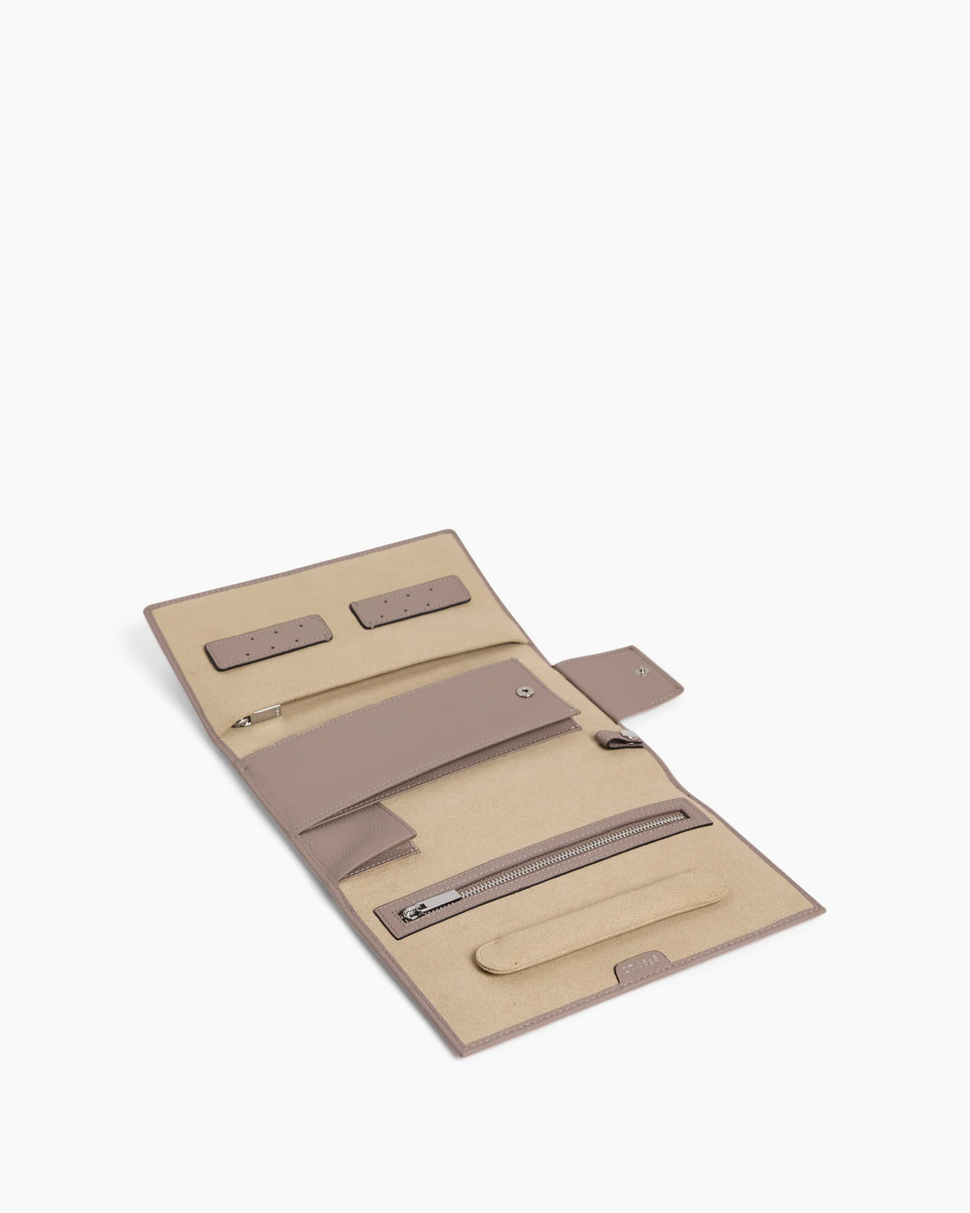 Coffret bijoux de voyage en cuir grainé