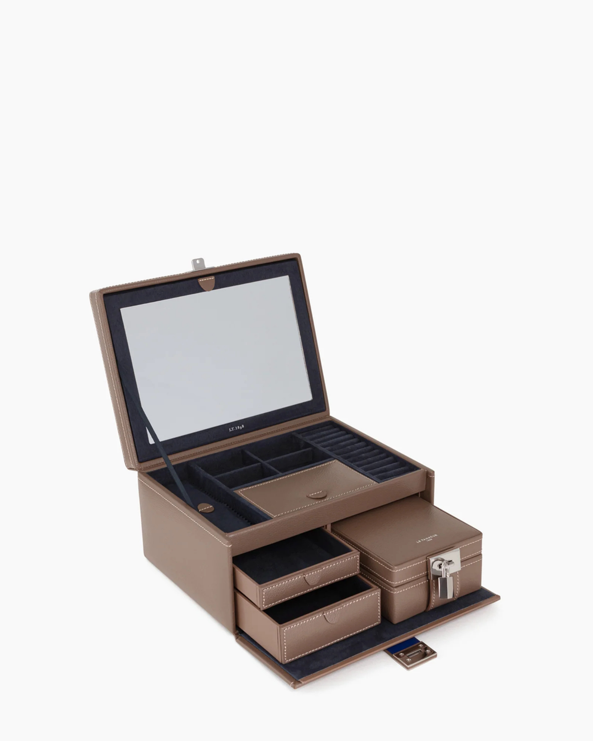 Grande boite à bijoux en cuir