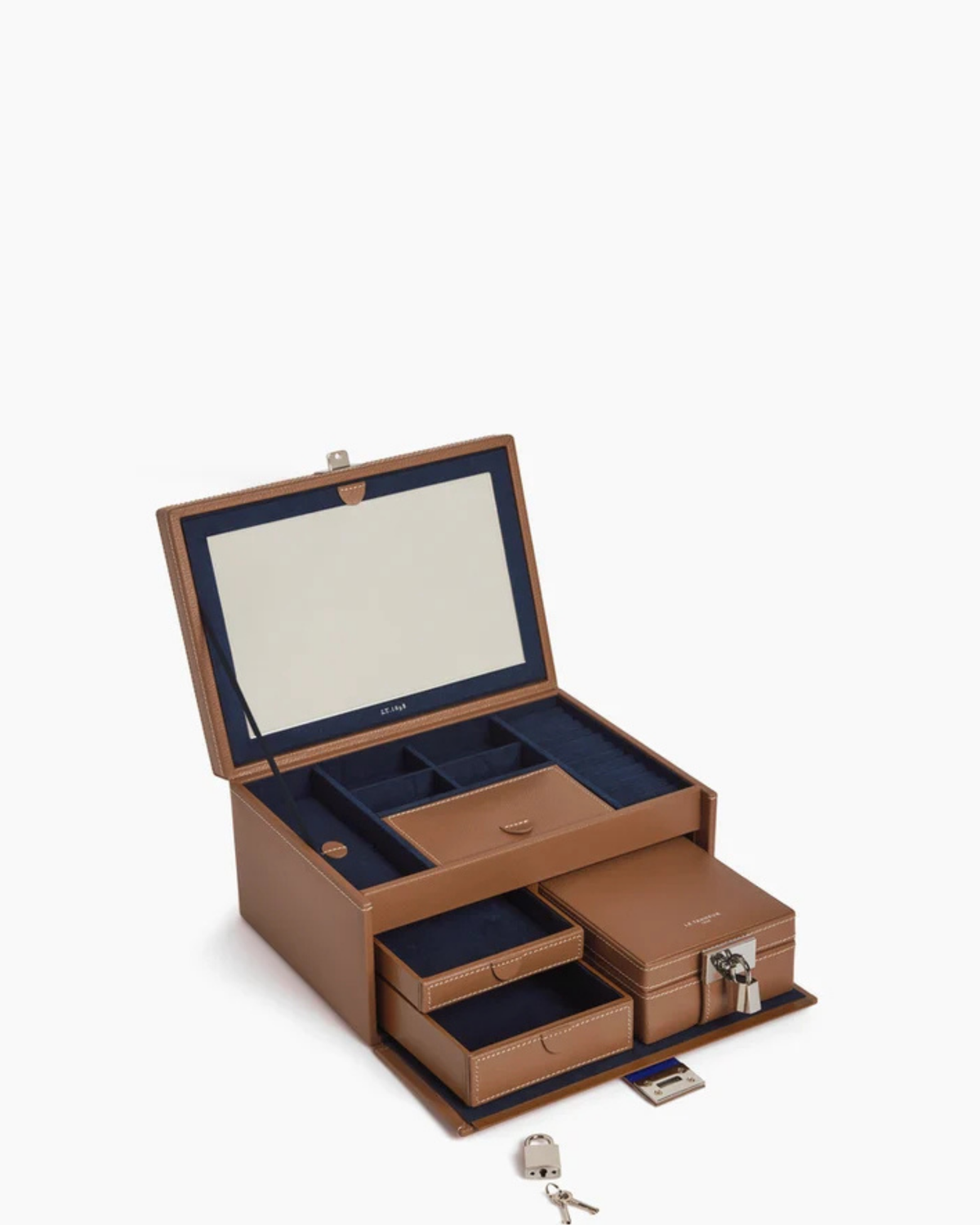 Grande boite à bijoux en cuir