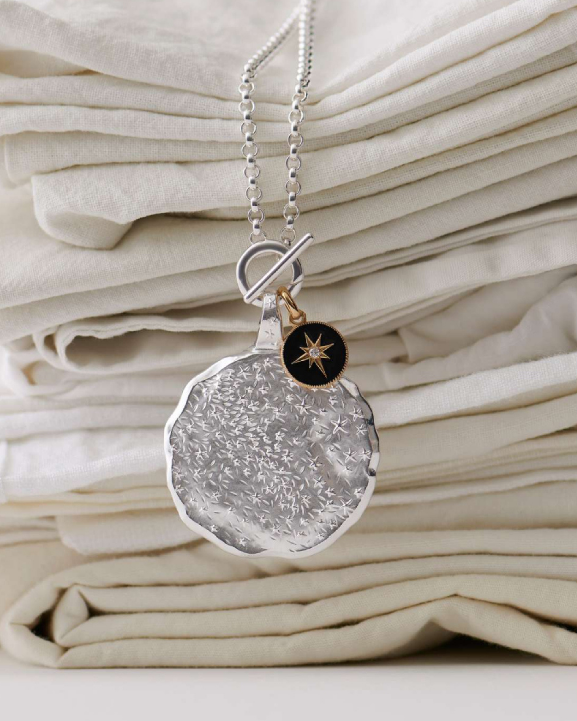 Pendentif Or Jaune & Diamant Etoile - Noir