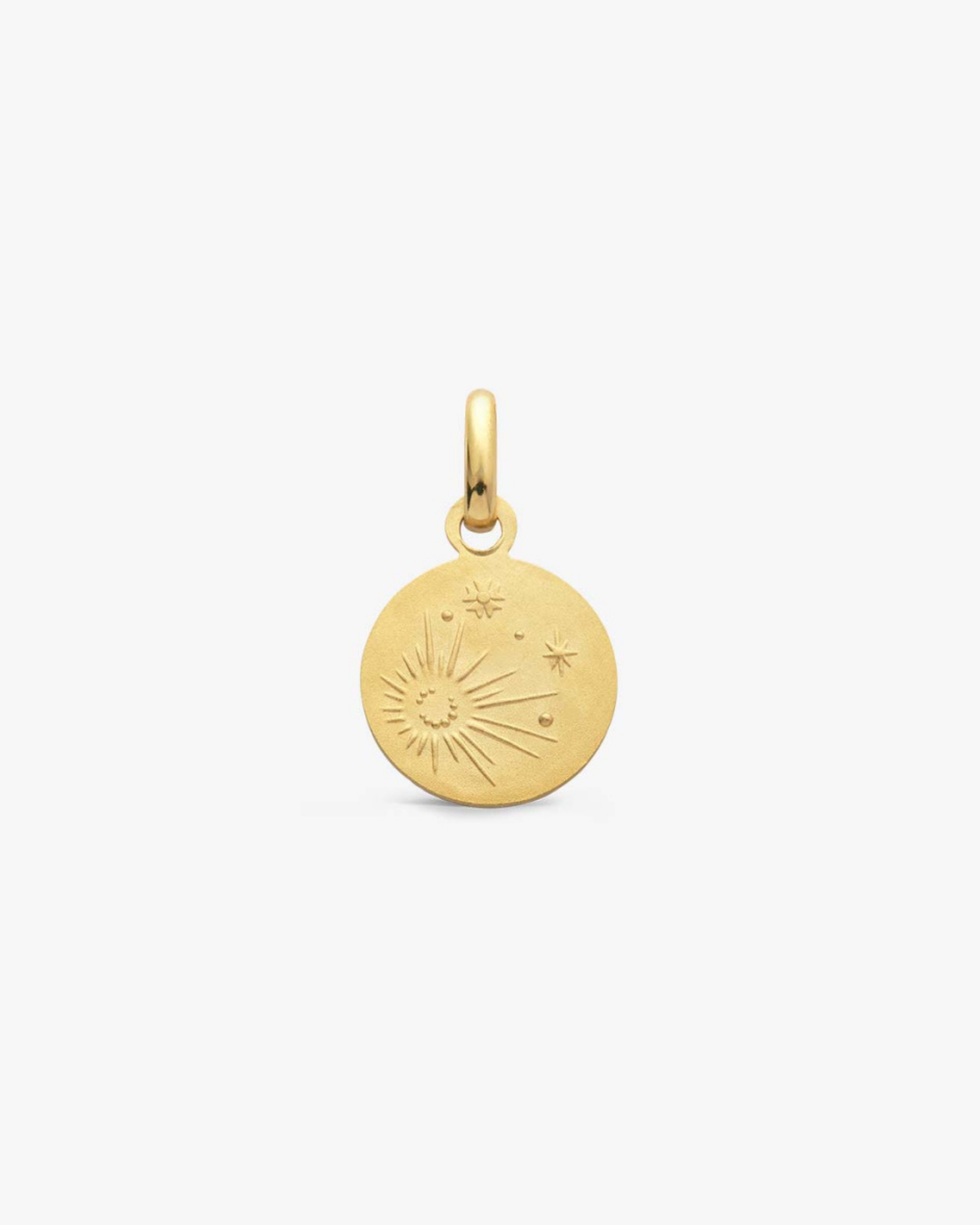 Pendentif Or Jaune & Diamant Lune - Rose Poudré