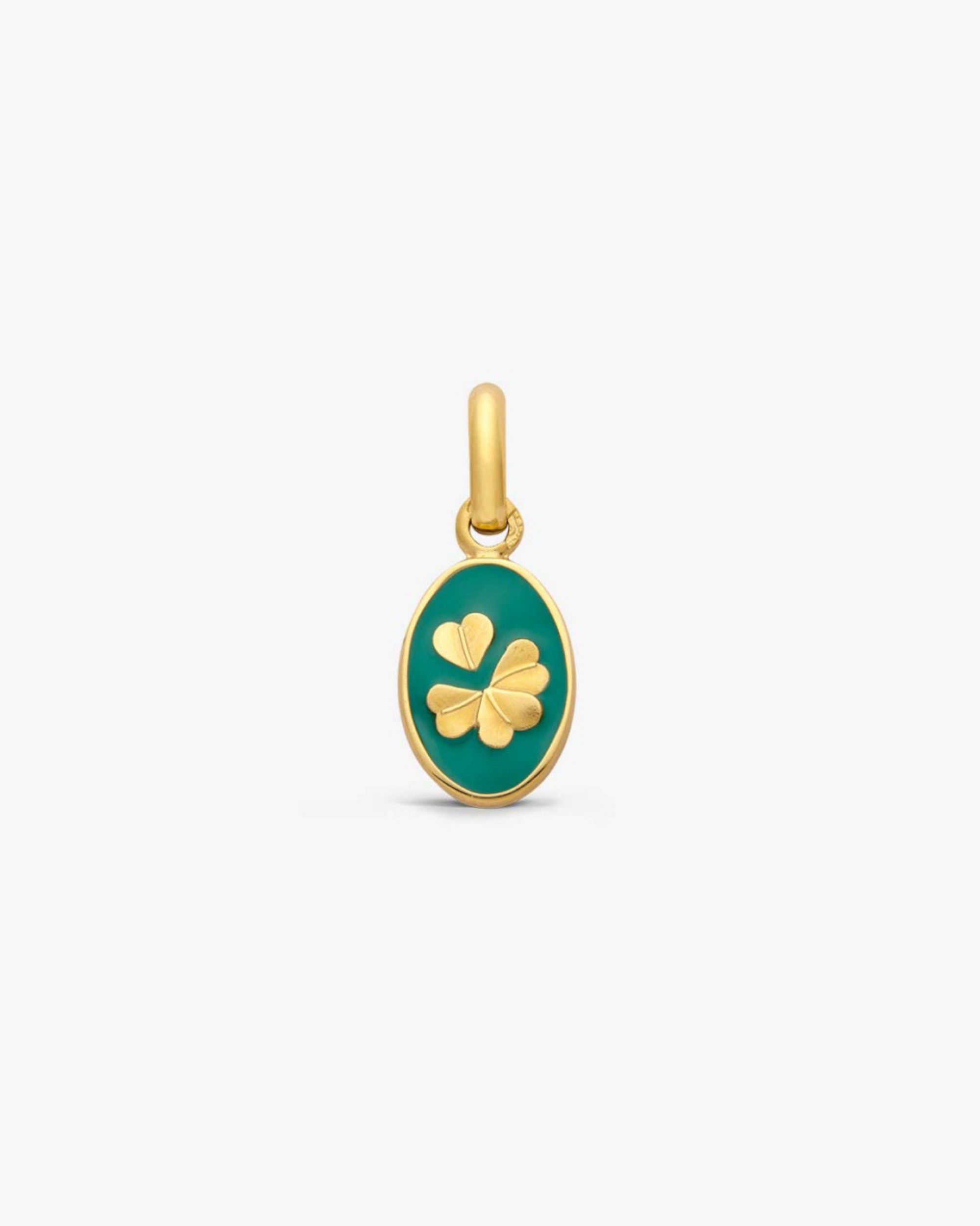 Pendentif Or Jaune Trèfle - Emeraude