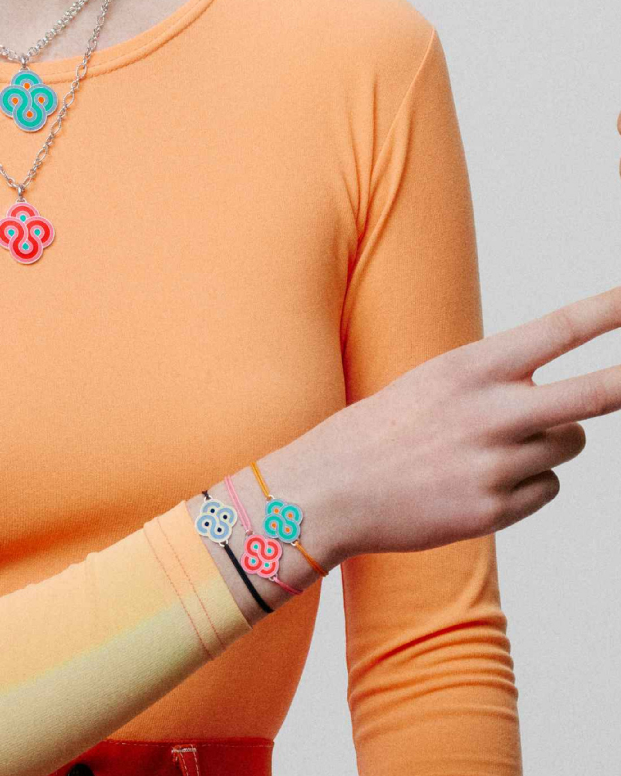 Bracelet Argent Enlacé Pop - Bleu